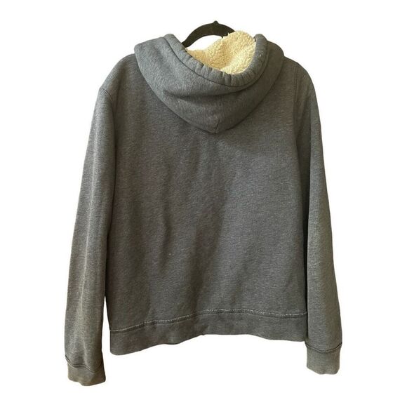 Men’s Hollister Gray Fleece Lined Full Zip Hoodie Jacket Size Medium - Picture 5 of 7